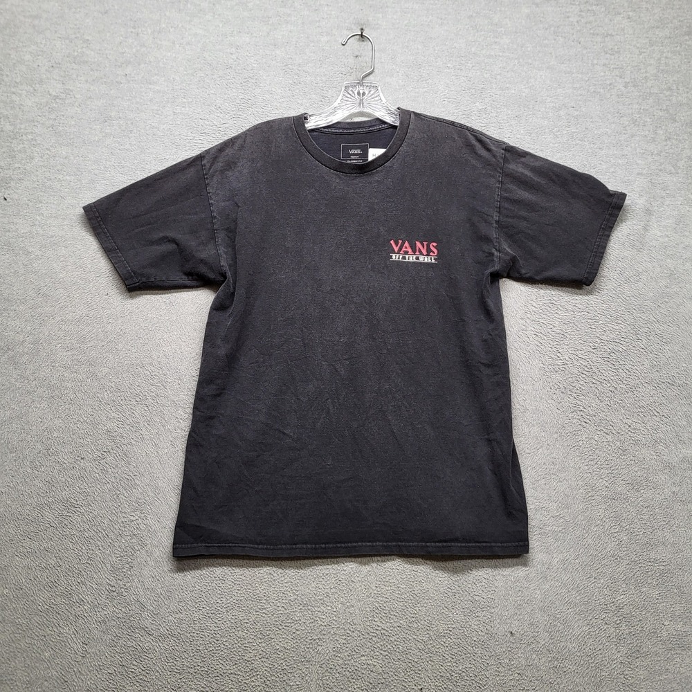 Vans Men Shirt M Black Boar Head Graphic Tee Logo Short Sleeve